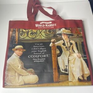 Cost Plus World Market Red and Beige Tote Bag